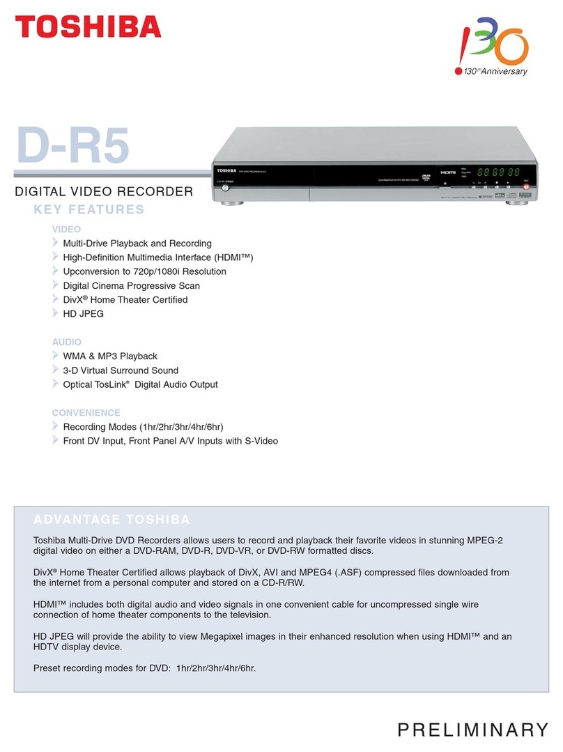 Toshiba D-R5 - DVD Recorder With TV Tuner User manual