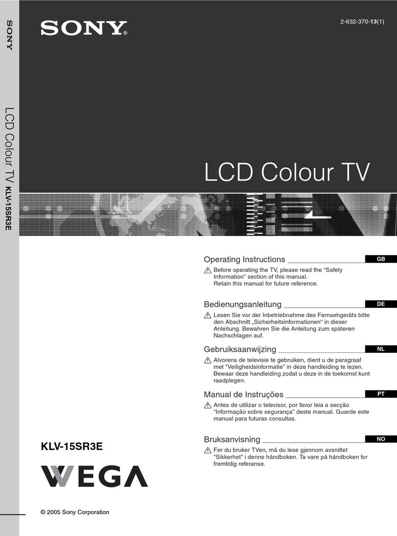 Sony WEGA KLV-15SR3E User manual