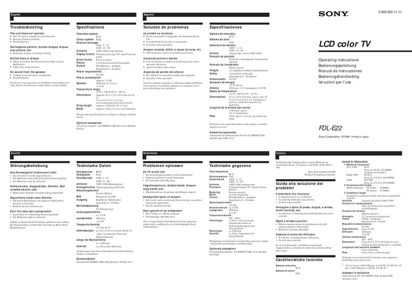 Sony FDL-E22 operating instructions