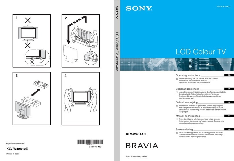 Sony BRAVIA KLV-W40A10E User manual