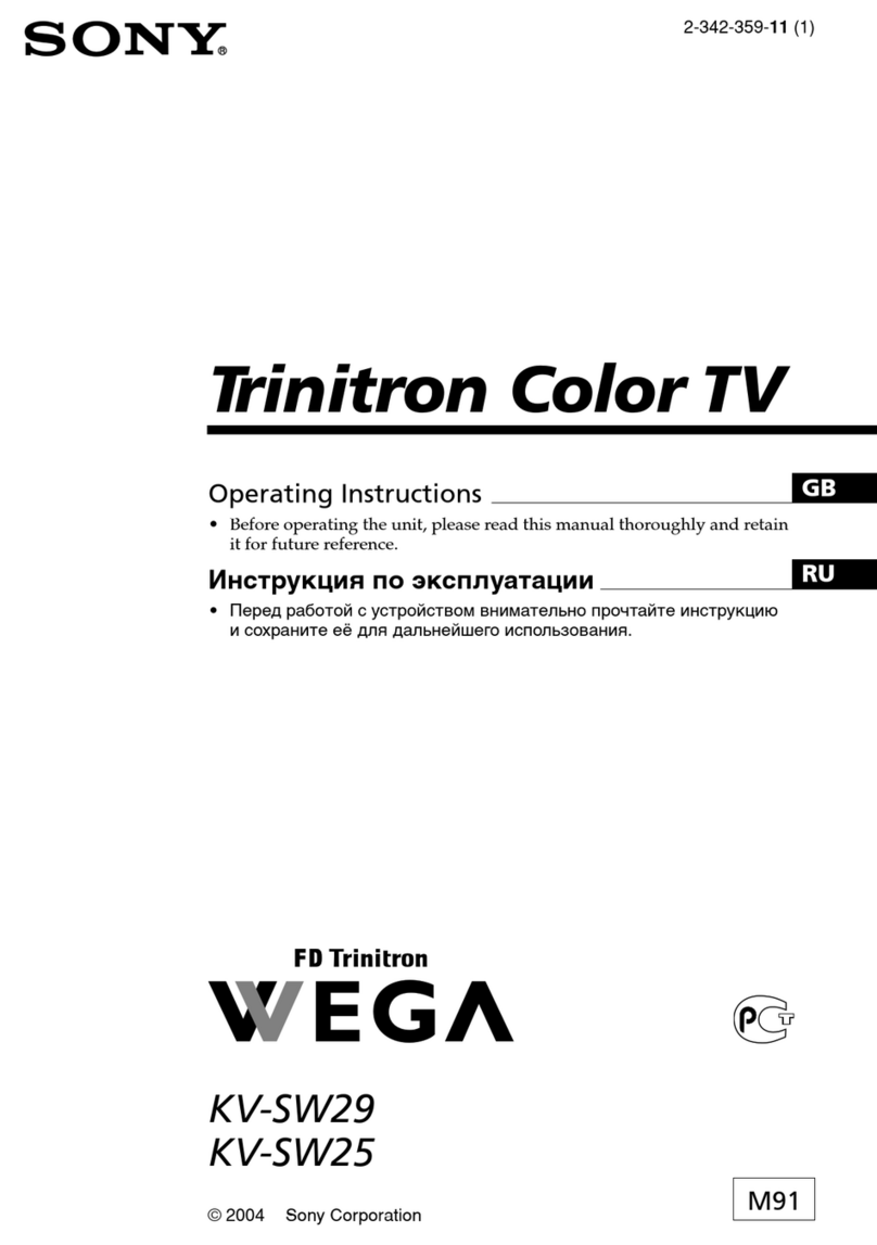 Sony FD Trinitron WEGA KV-SW25 User manual Sony FD Trinitron WEGA KV-SW25 User manual