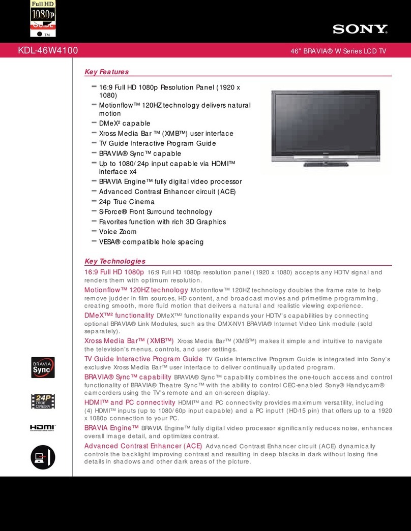 Sony KDL-46W4100 User manual