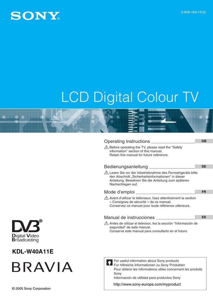 Sony BRAVIA KDL-W40A11E User manual