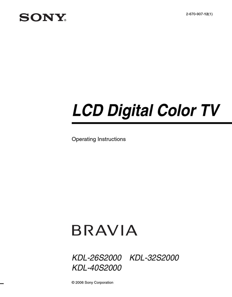 Sony BRAVIA KDL-26S2000 operating instructions