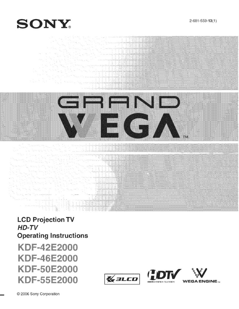 Sony KDF50E2000 - 50" Rear Projection TV User manual