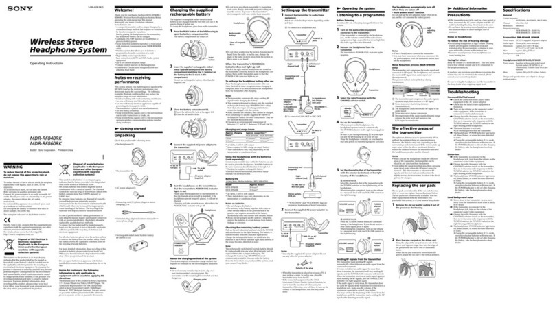 Sony 3-095-629-13(2) operating instructions