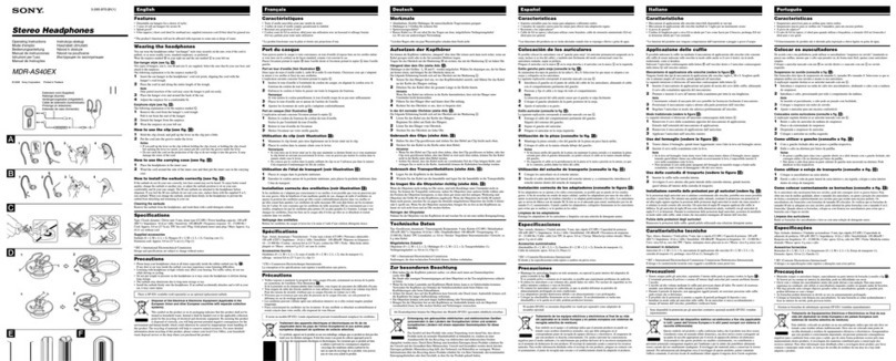 Sony MDR AS40EX operating instructions