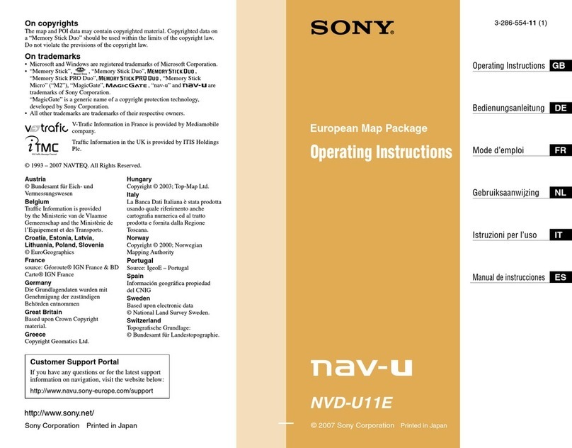 Sony NAV-U NVD-U11E User manual