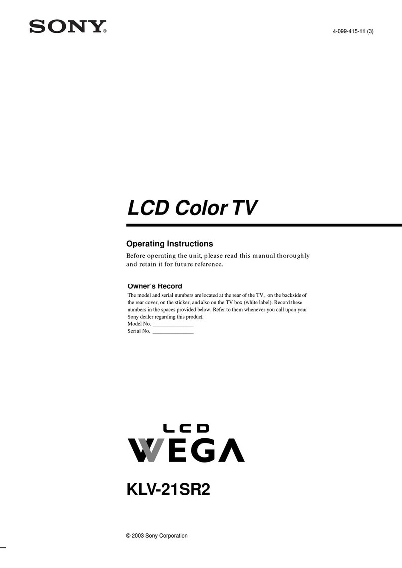 Sony WEGA KLV 21SR2 operating instructions