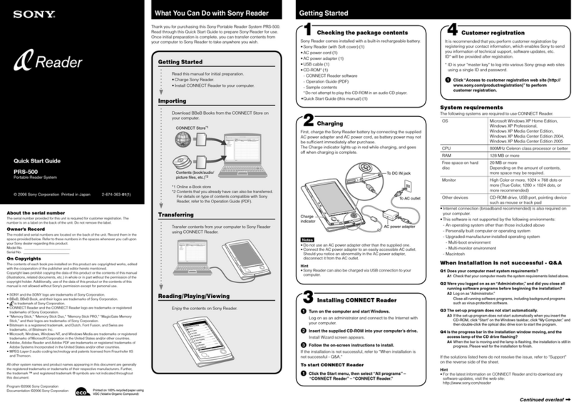 Sony PRS-500 User manual