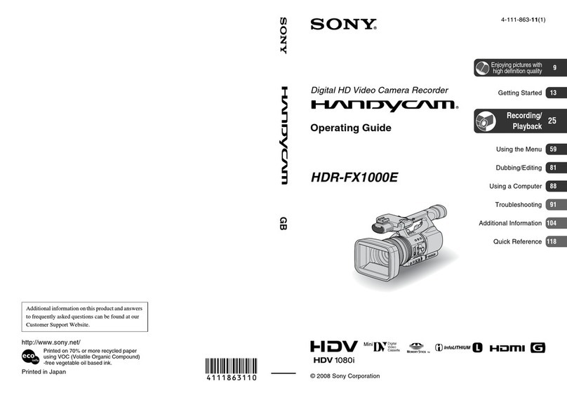 Sony HANDYCAM HDR-FX1000E operating guide