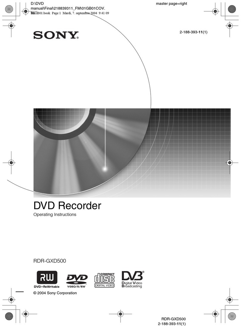 Sony RDR-GXD500 User manual Sony RDR-GXD500 User manual