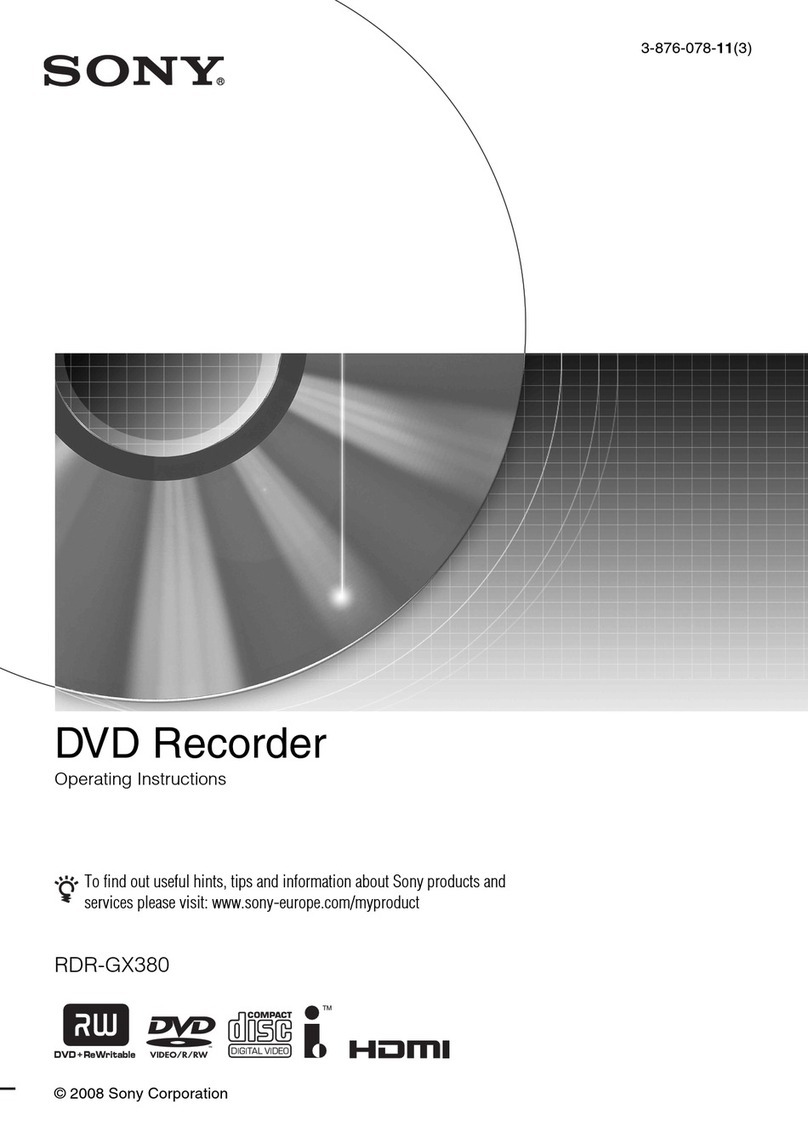 Sony RDR-GX380 User manual Sony RDR-GX380 User manual