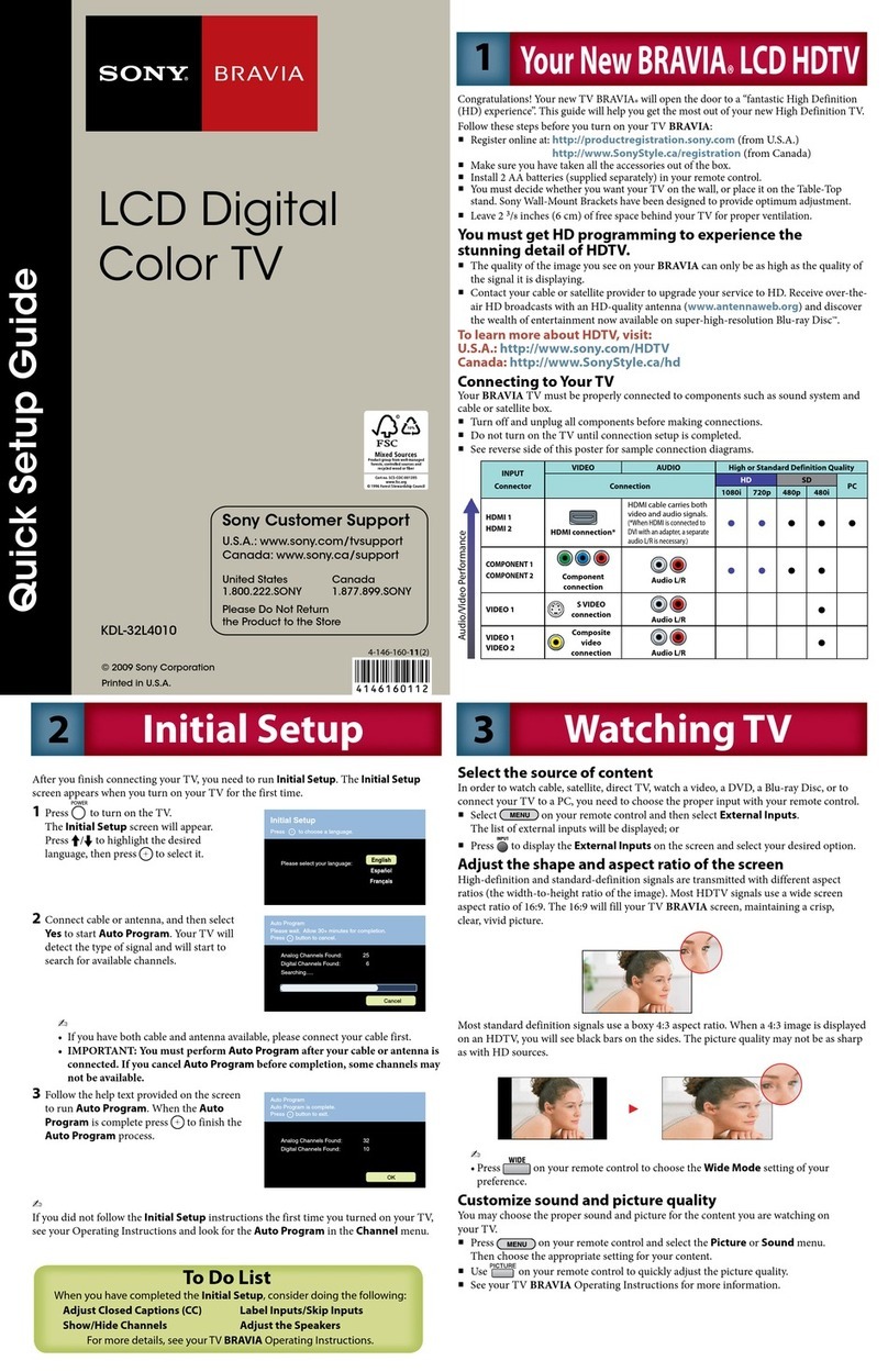 Sony BRAVIA KDL-32L4010 User manual