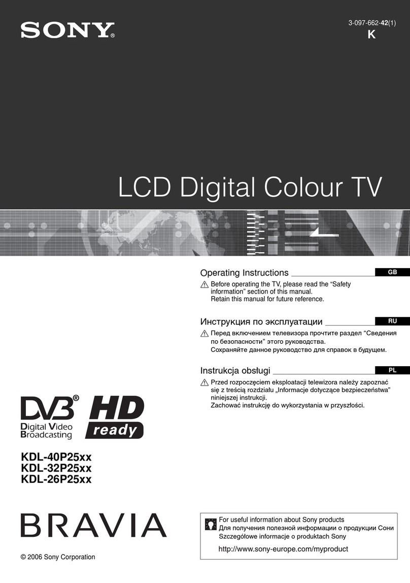Sony Bravia KDL-26P25 Series User manual