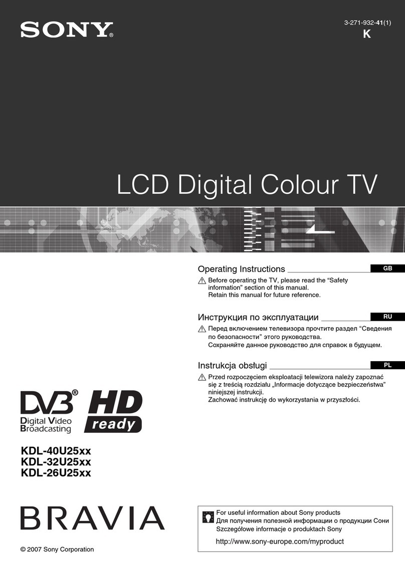 Sony Bravia KDL-26U25xx User manual