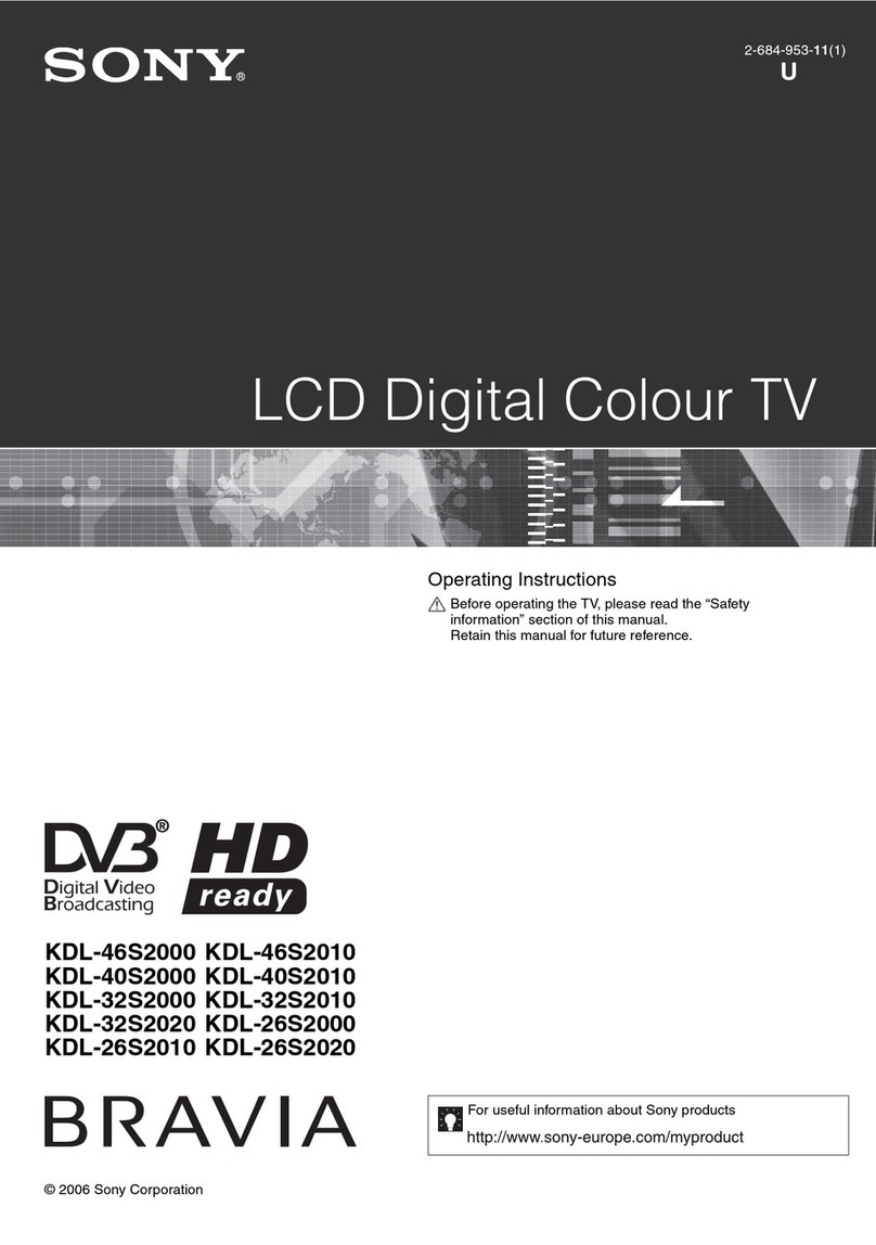 Sony BRAVIA KDL-26S2000 User manual