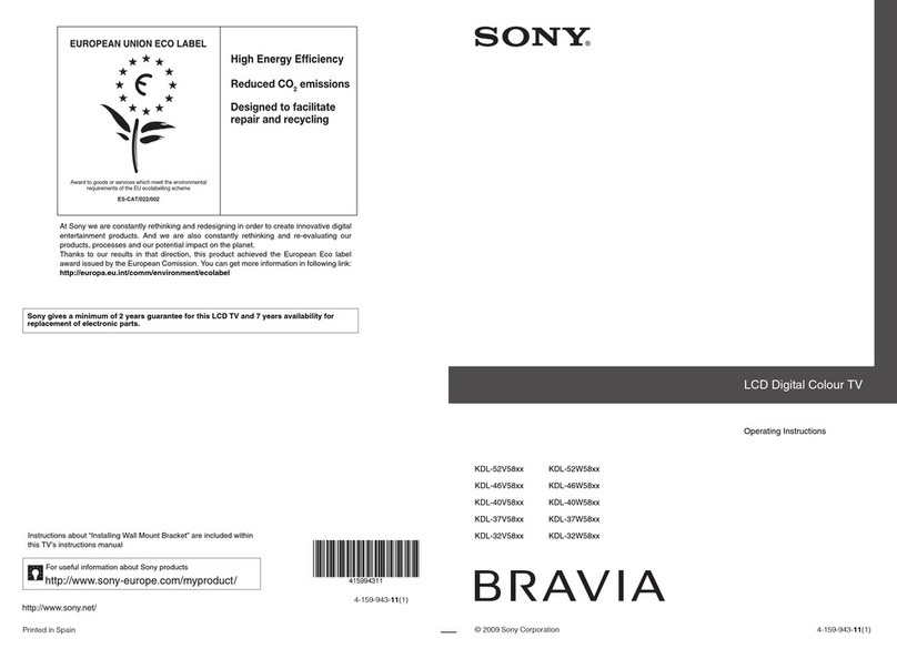 Sony BRAVIA 4-159-943-11(1) operating instructions