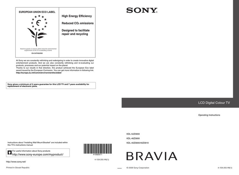 Sony BRAVIA 4-159-205-11(1) User manual