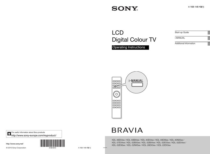 Sony BRAVIA 4-168-148-13(1) User manual Sony BRAVIA 4-168-148-13(1) User manual
