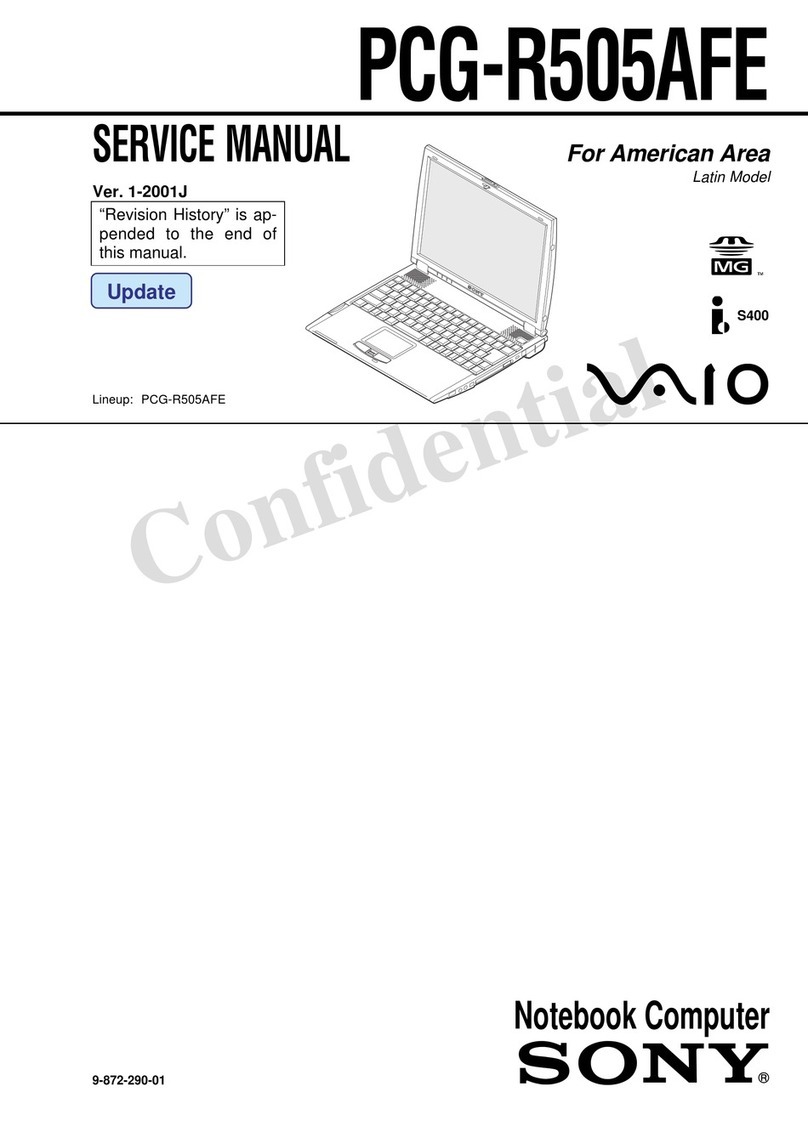 Sony VAIO PCG-R505AFE User manual