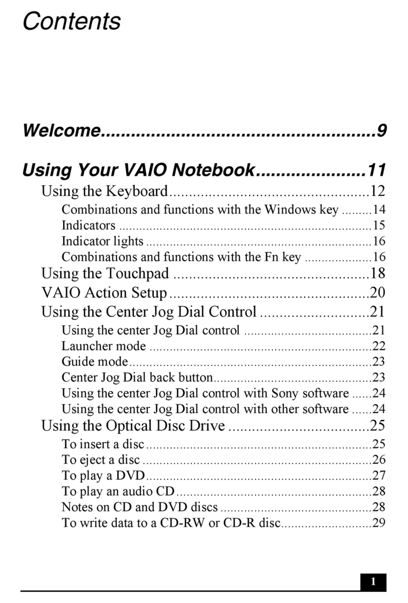 Sony VAIO AVIO Notebook owner's guide