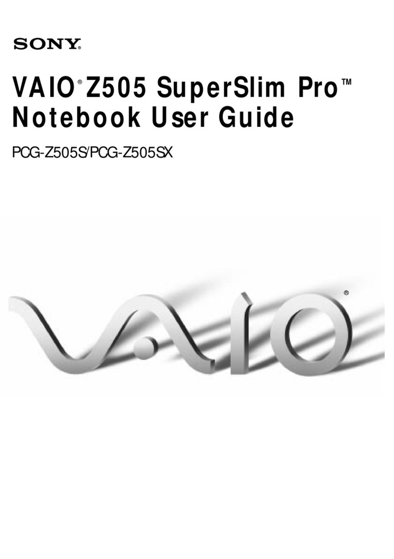 Sony VAIO PCG-Z505S User manual Sony VAIO PCG-Z505S User manual