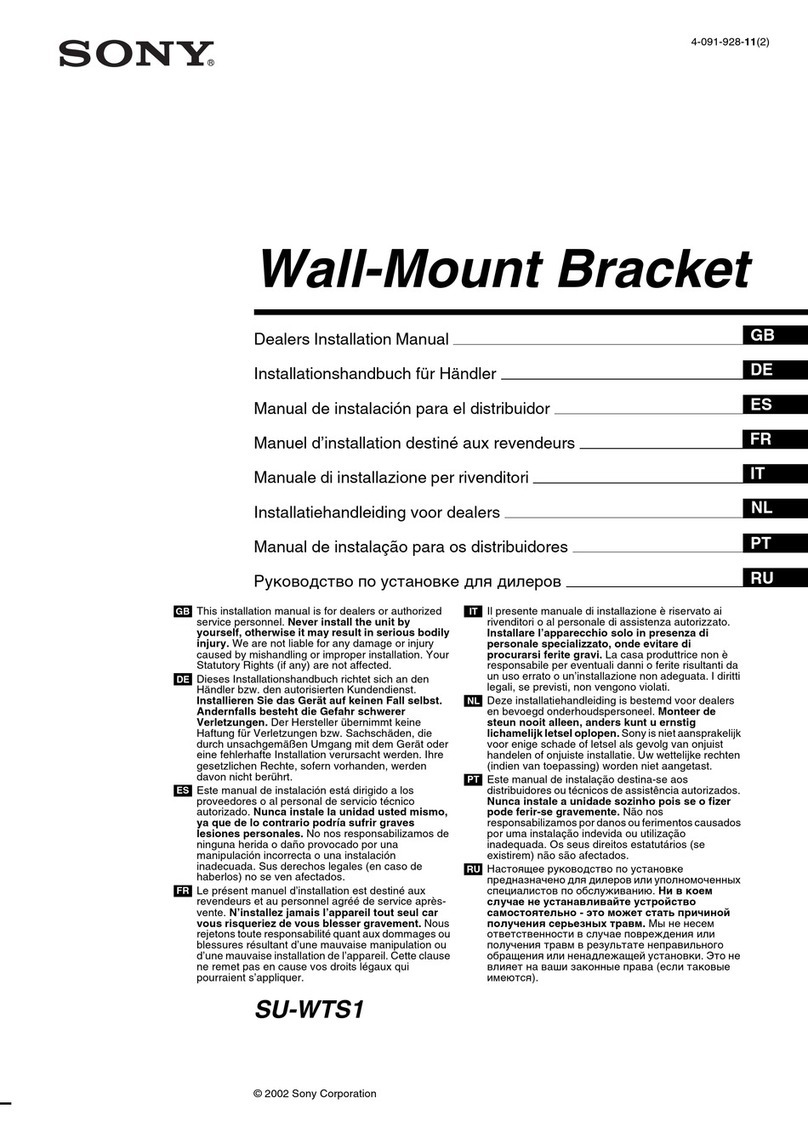 Sony SU-WTS1 Dealers Installation manual