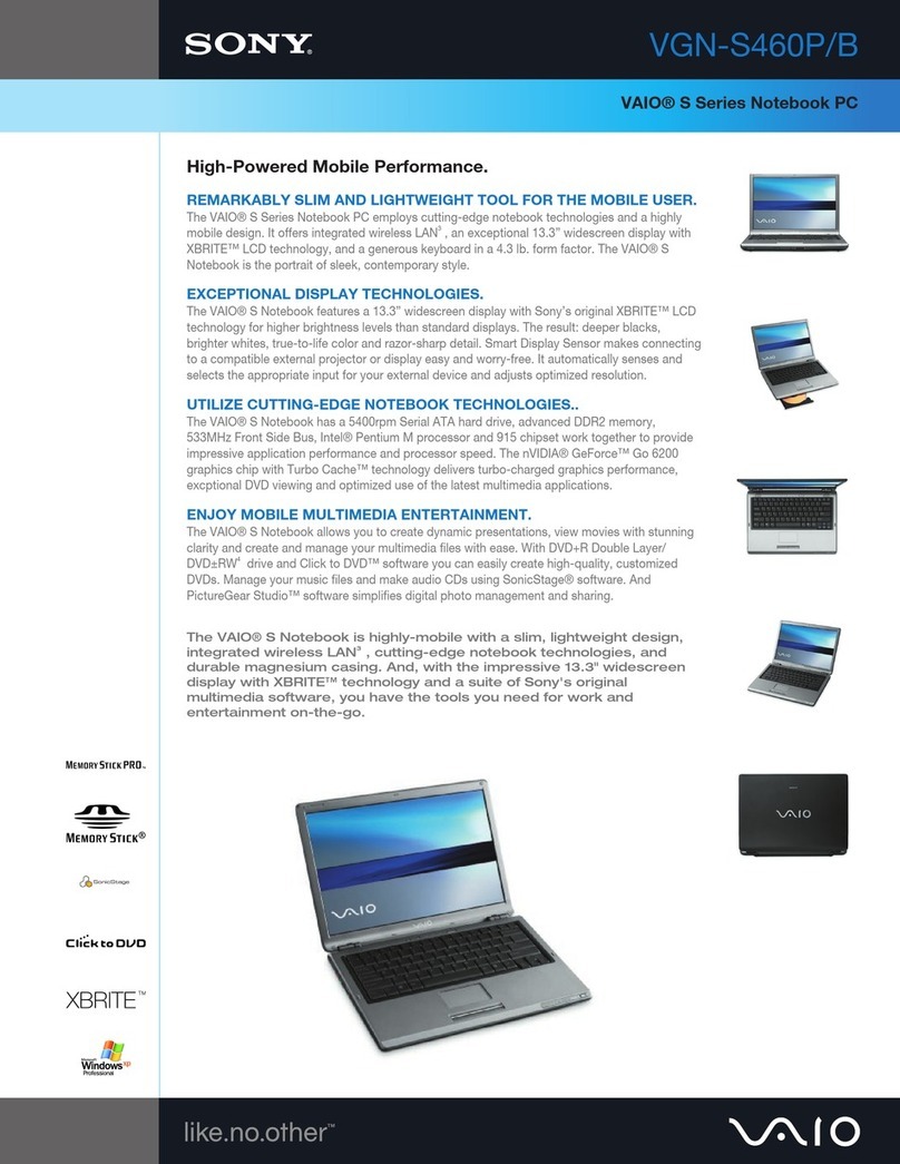 Sony VGN-S460PB User manual