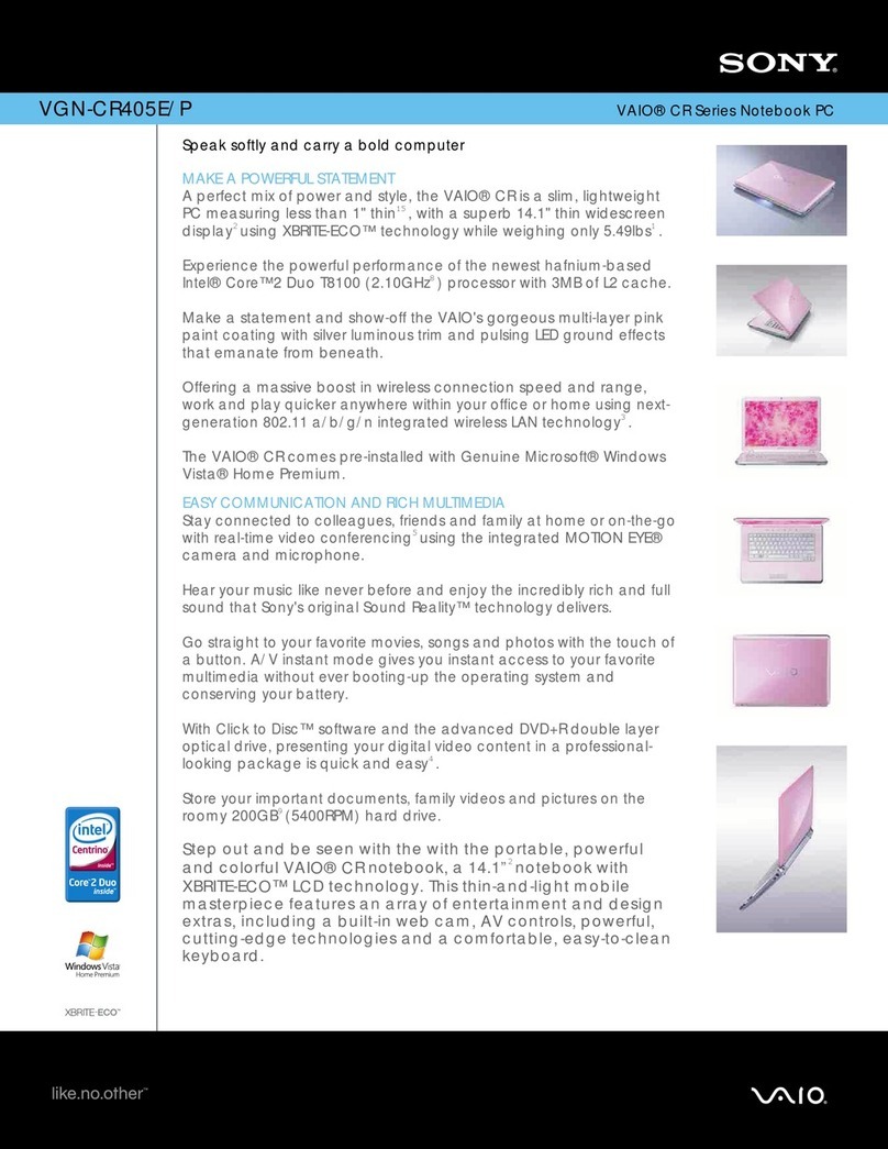 Sony VGN-CR405E - VAIO CR Series User manual