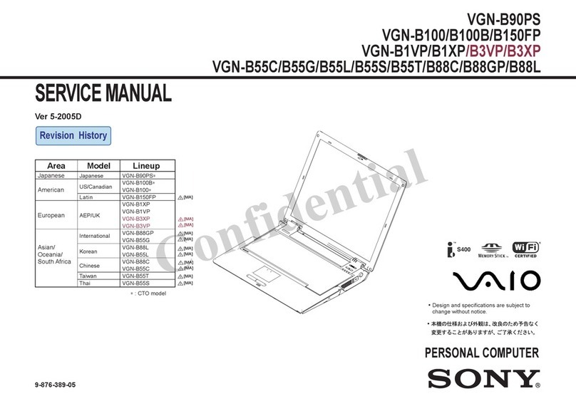 Sony VAIO VGN-B100 Series Service manual