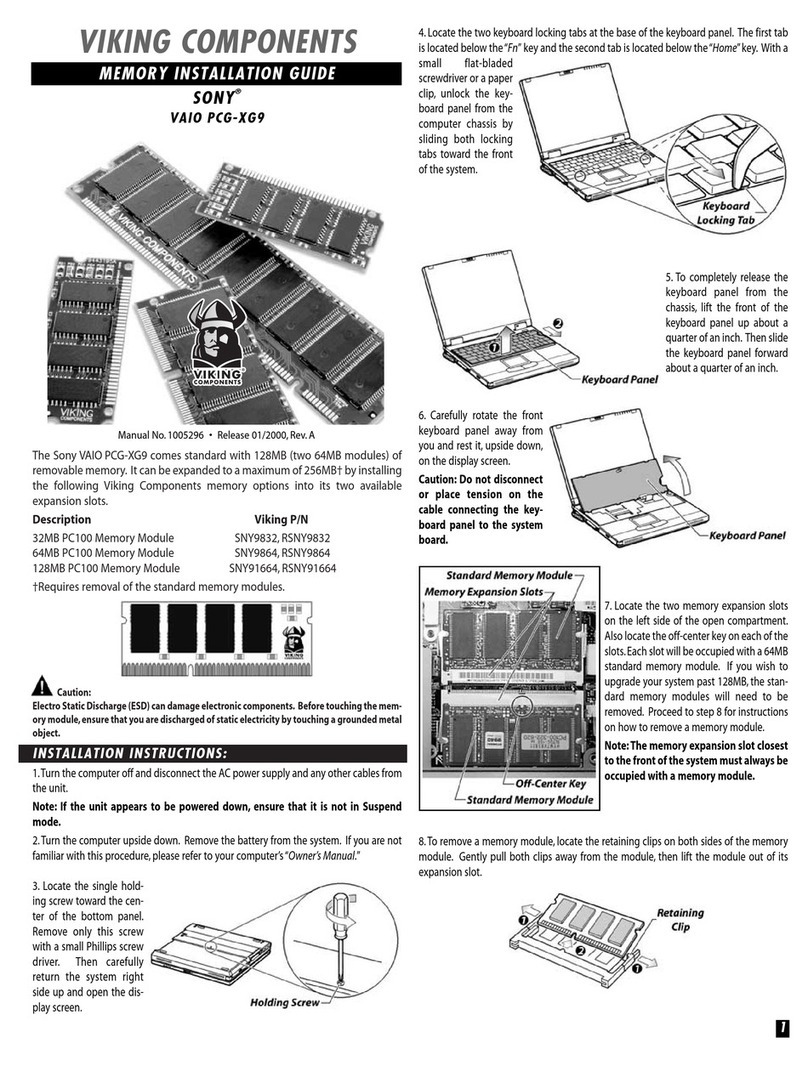 Sony VAIO PCG-XG9 installation guide