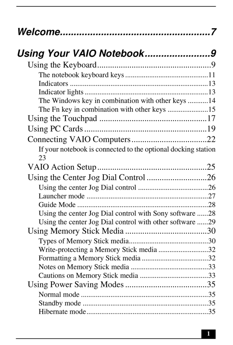 Sony VAIO VAIO Notebook Computer User manual
