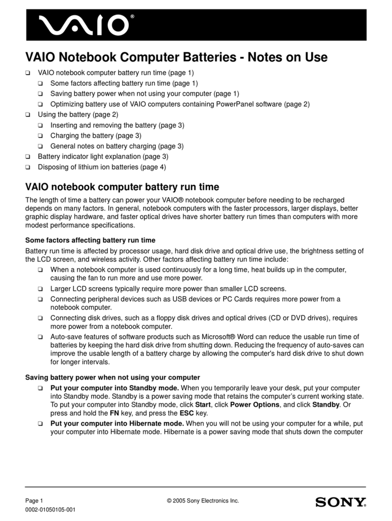 Sony VAIO TX Series Hardware guide