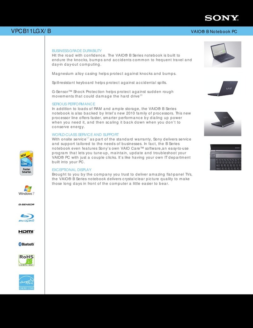 Sony VPCB11LGX User manual