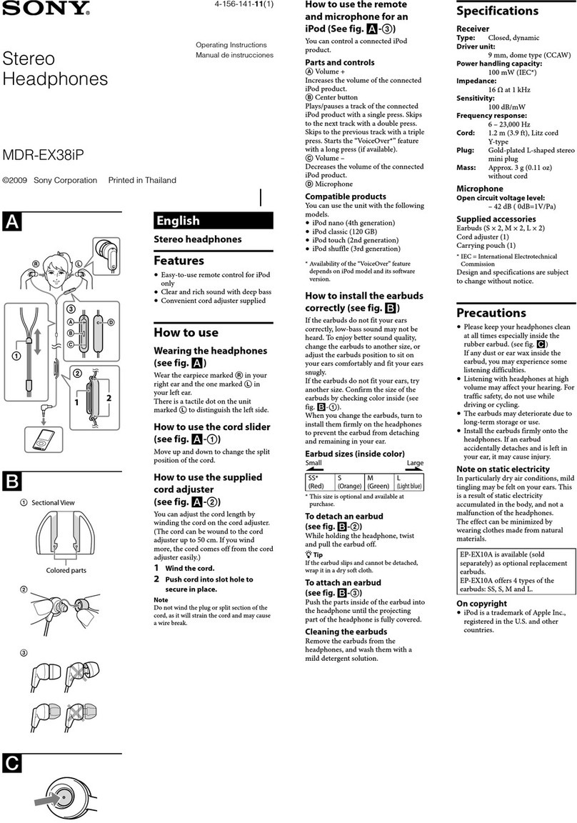 Sony MDR-EX38iP User manual