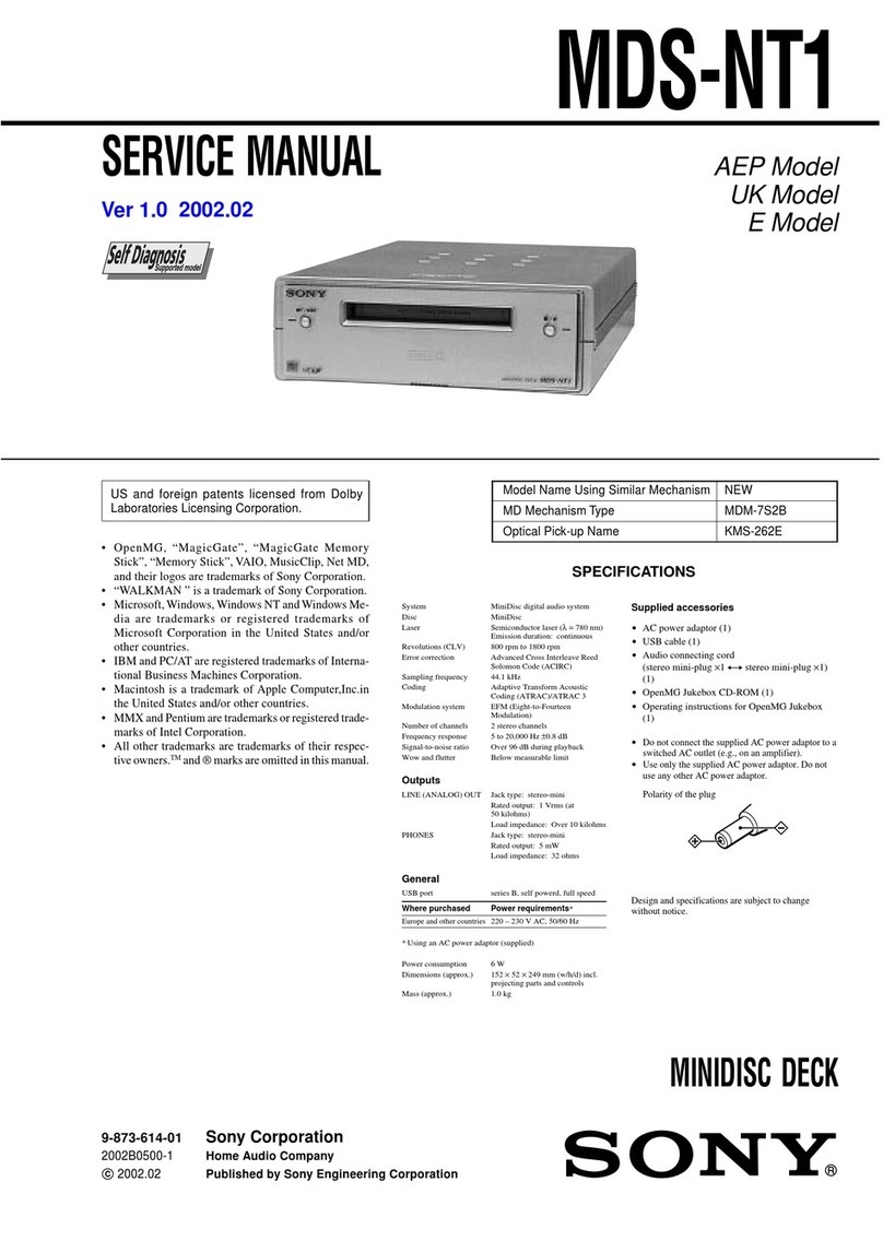 Sony MDS-NT1 Service manual