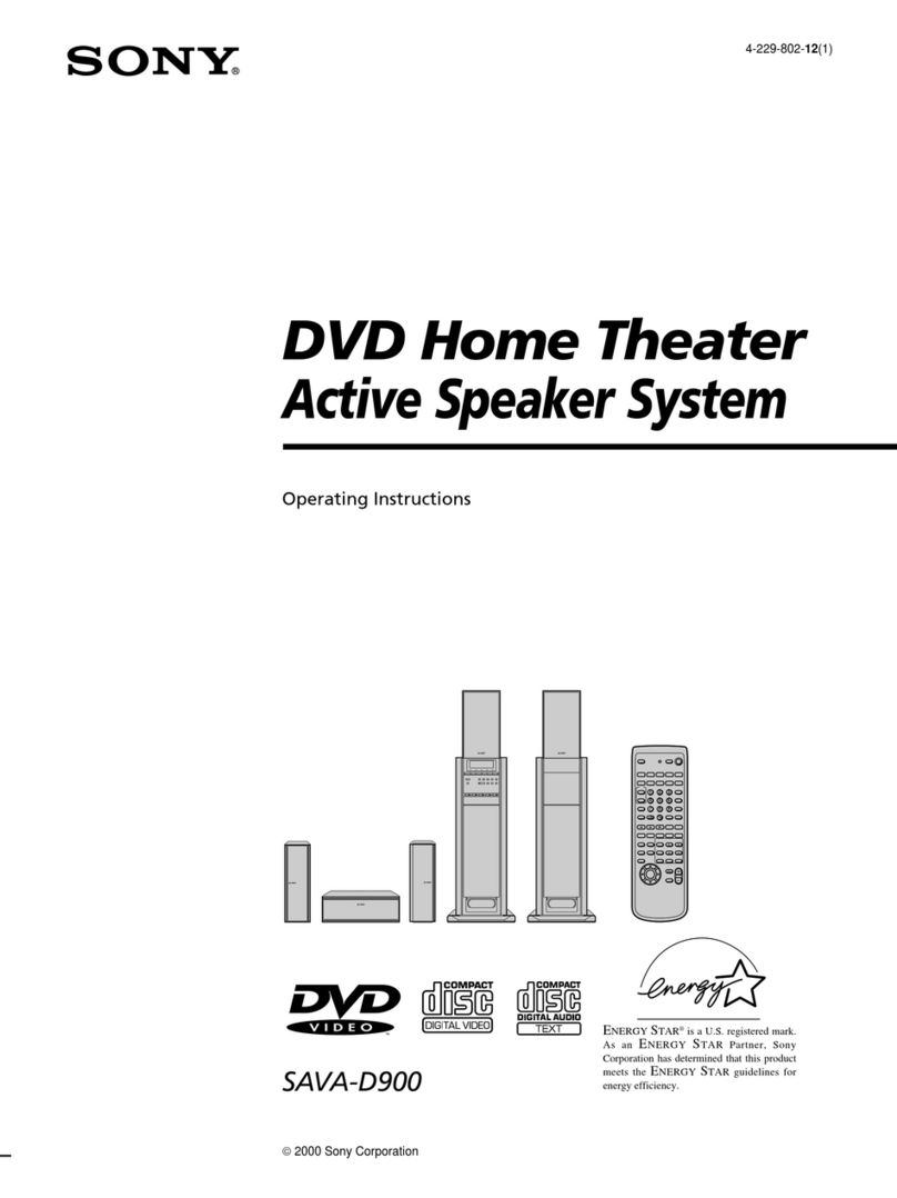 Sony SAVA-D900 operating instructions