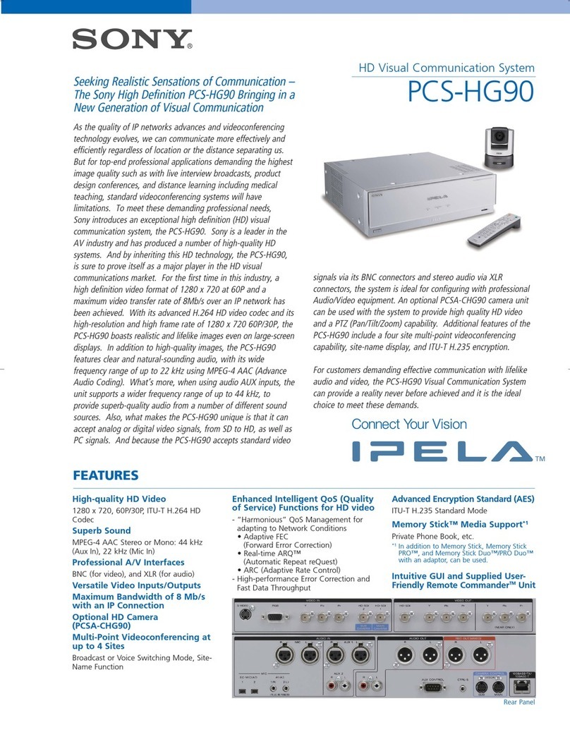 Sony IPELA PCS-HG90 Specification sheet Sony IPELA PCS-HG90 Specification sheet