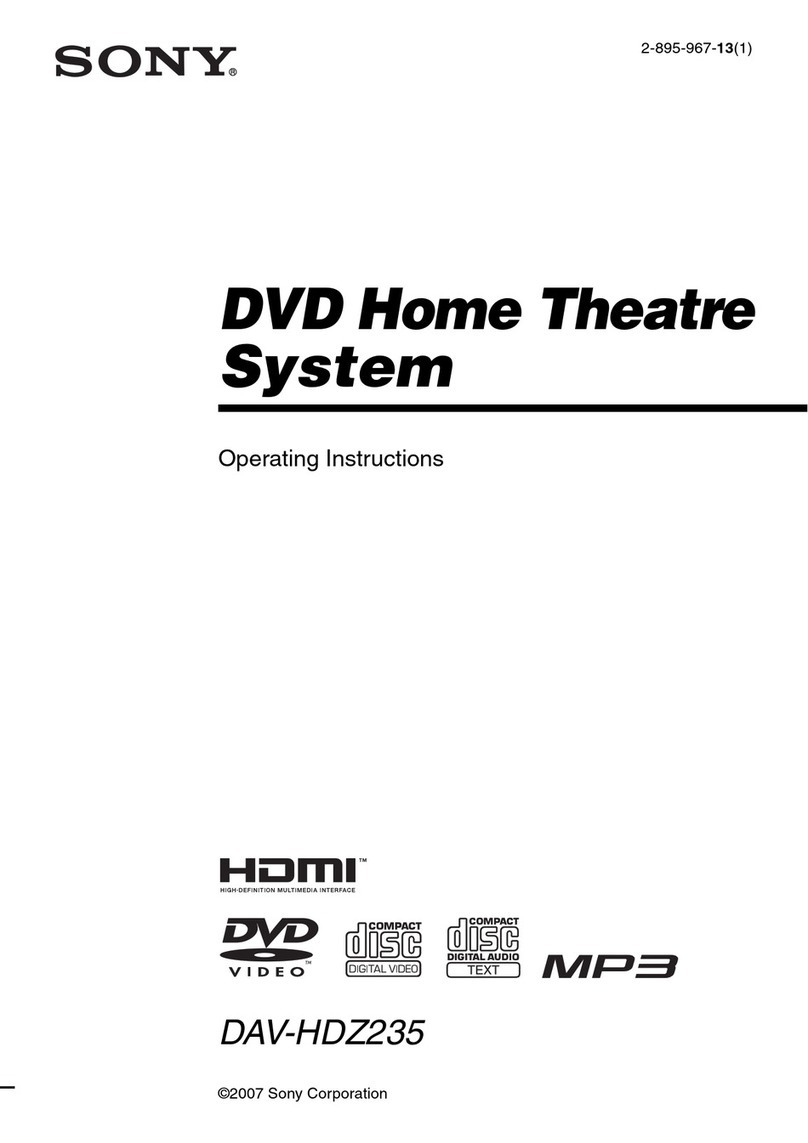 Sony DAV-HDZ235 - Dvd Home Theater System operating instructions