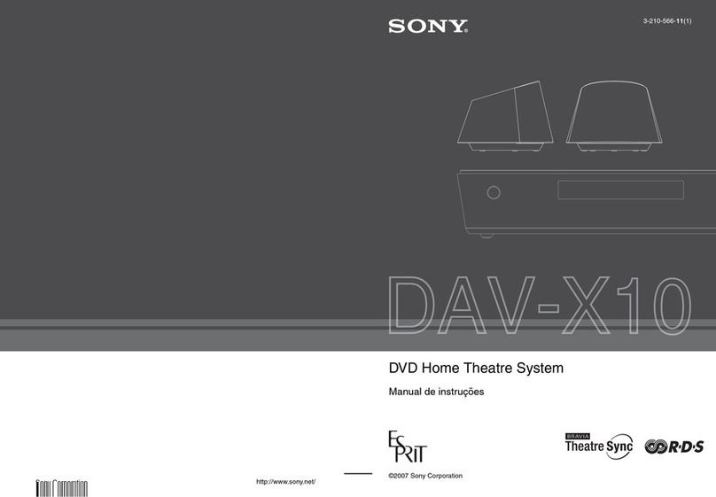 Sony DAV X10 - Bravia Theater Home System Instruction manuals