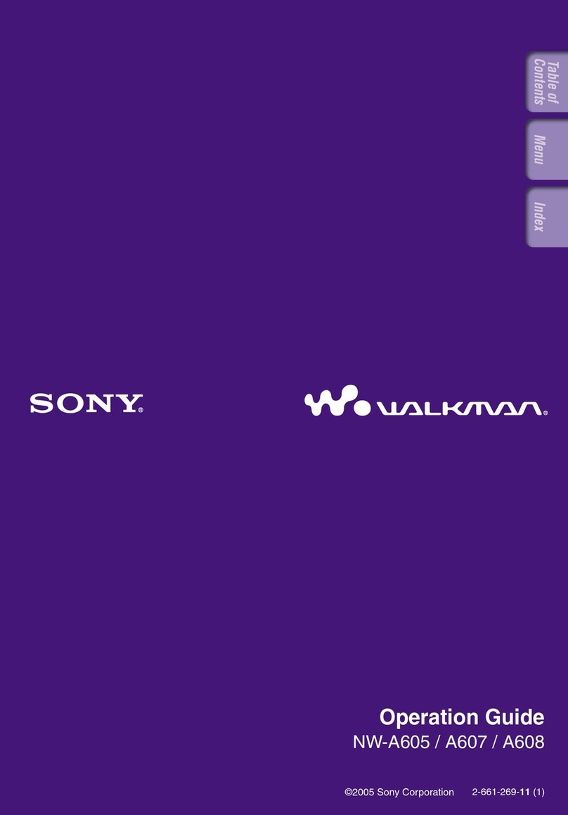 Sony NW- A607 Operation guide