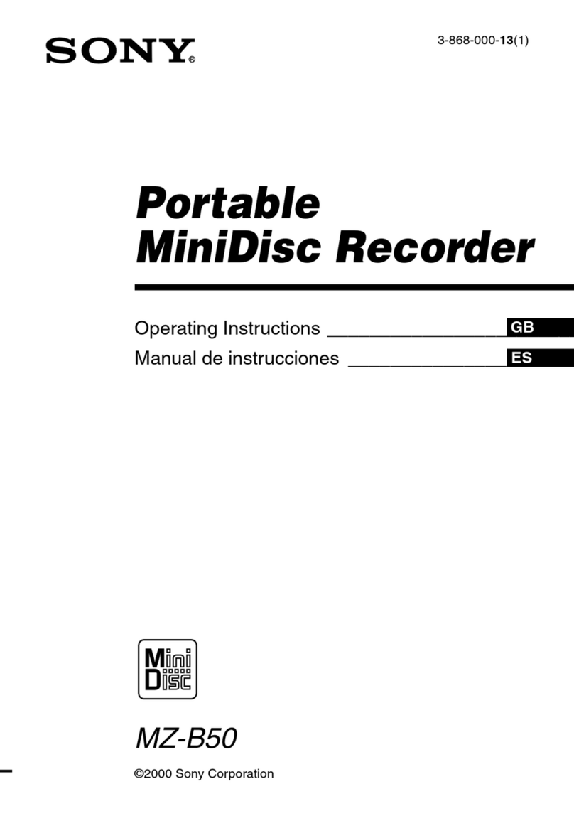 Sony MZ-B50 operating instructions