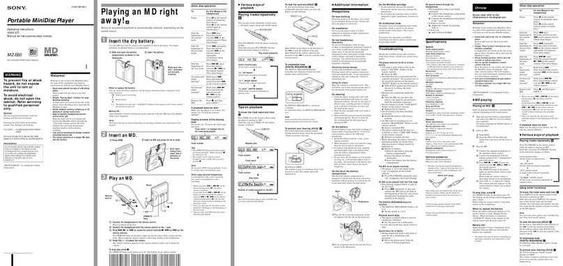 Sony MZ-E60 User manual