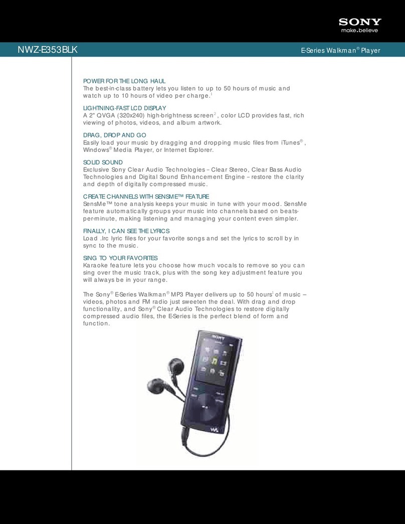 Sony NWZ-E353BLK - Digital Music Player User manual