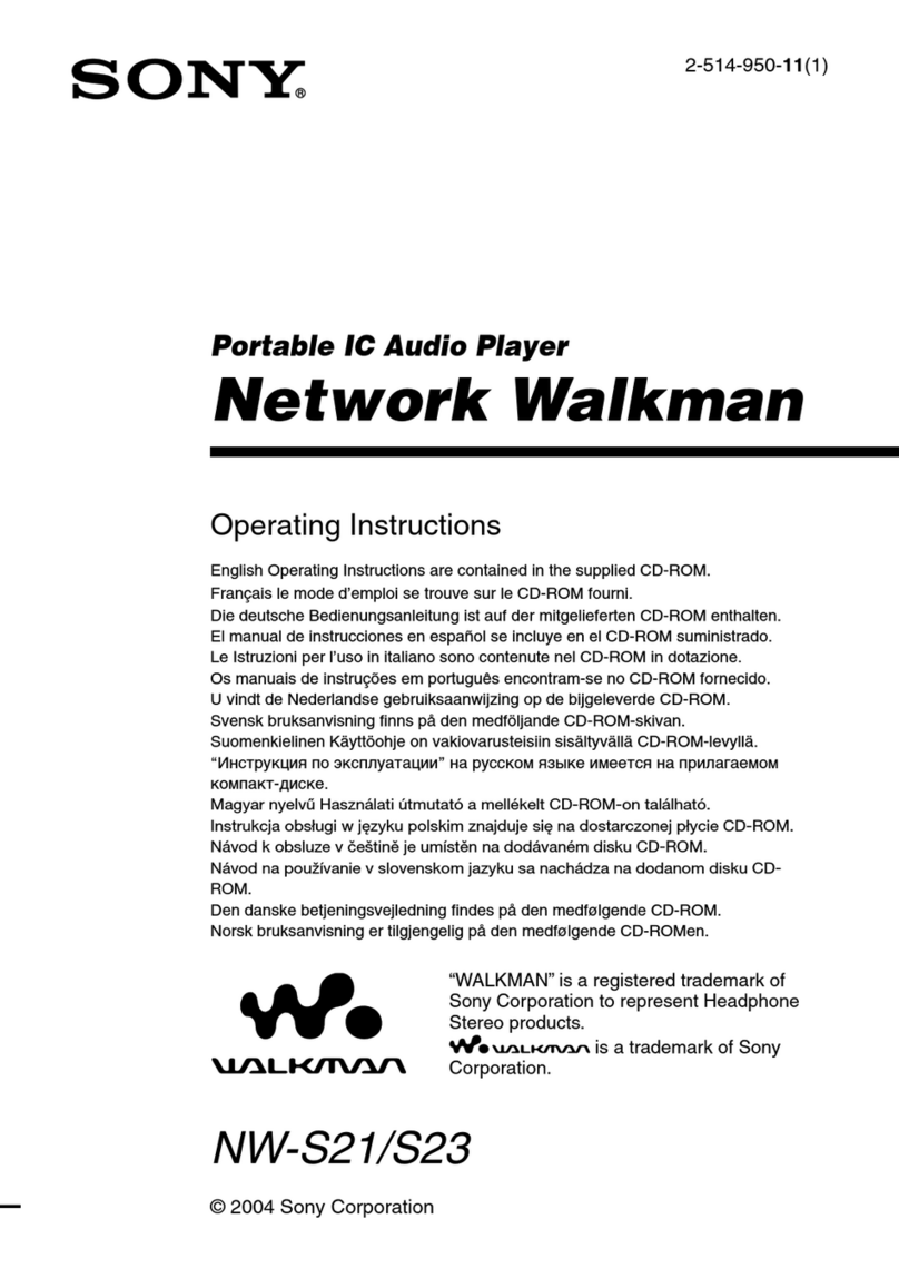 Sony Walkman NW-S21 operating instructions