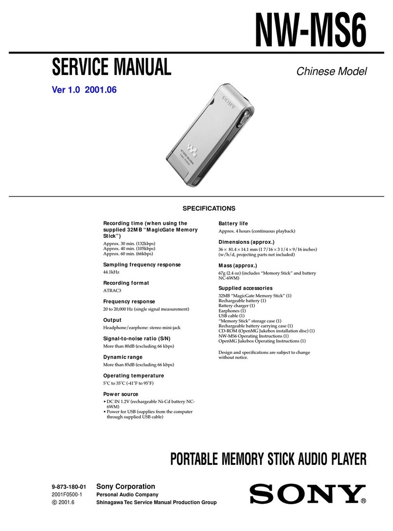 Sony Walkman NW-MS6 Service manual