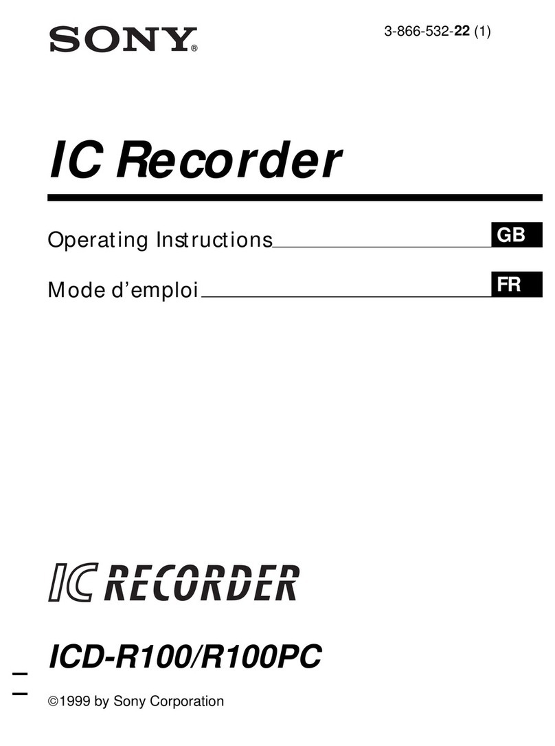 Sony ICD-R100PC Operating Instructions  (primary... User manual