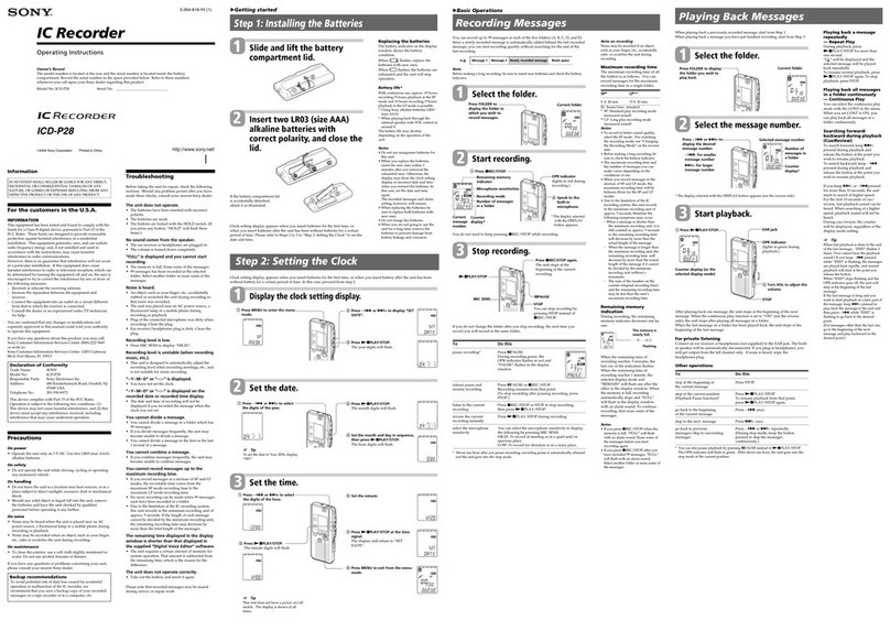 Sony ICD-P28 Digital Voice Editor 2 User manual