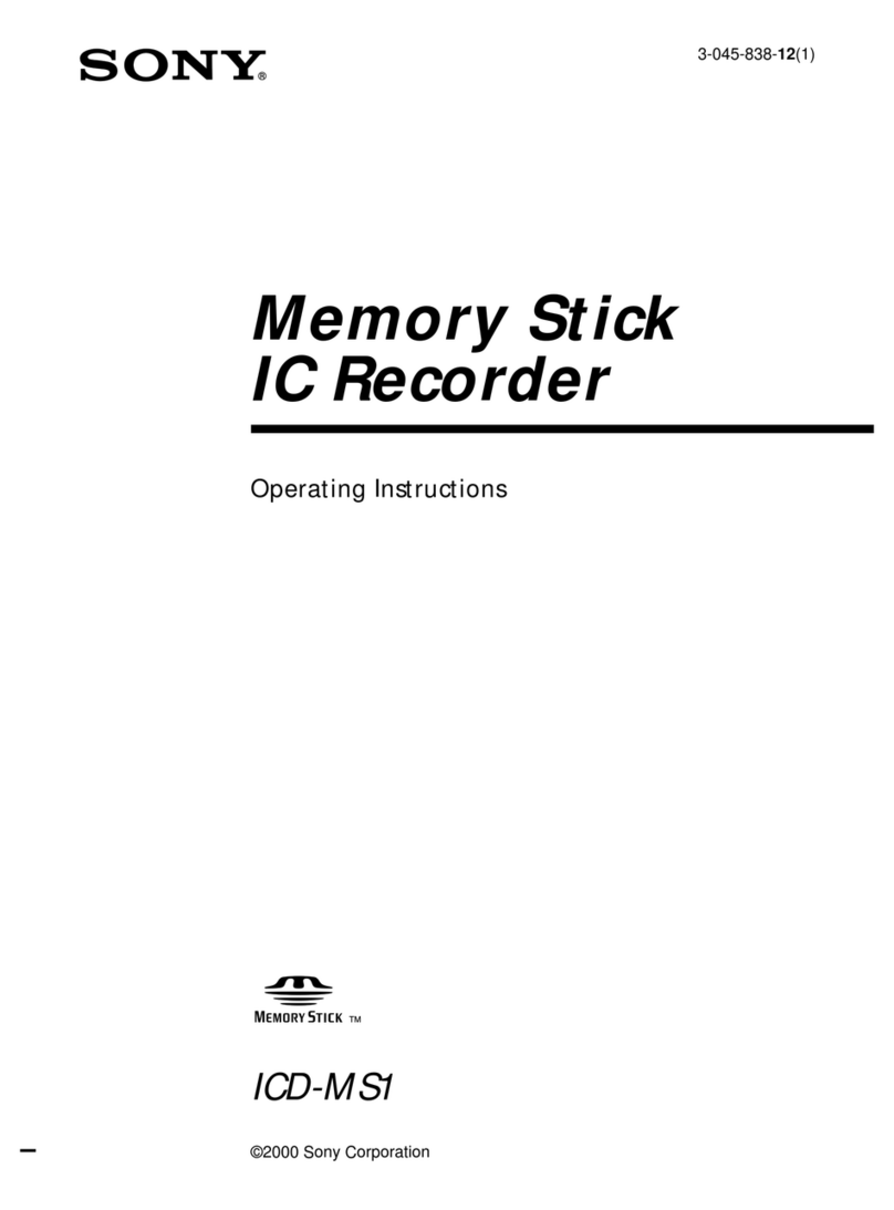 Sony ICD-MS1 - Memory Stick Ic Recorder User manual